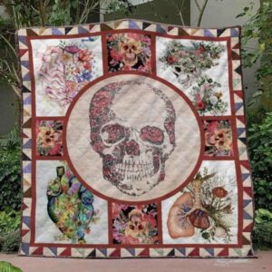 Skull Quilt Blanket Ver 22  Quilt